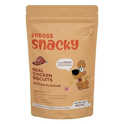 FREOSSI Snacky Real Chicken Biscuits – Mutton Flavour Jar (500 G) Cheap