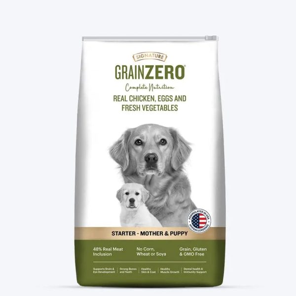 Signature Grain Zero Starter Mother & Puppy Dog Dry Food - 12 kg - Real Chicken, Eggs and Fresh Vegetables | Grain, Gluten & GMO Free Fashion