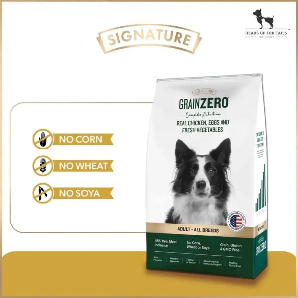 Signature Grain Zero Adult Dog Dry Food - 3 kg - Real Chicken, Eggs and Fresh Vegetables | Grain, Gluten & GMO Free Online