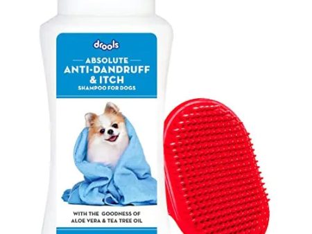 Drools Combo of Anti-Dandruff and Itch Shampoo for Dogs, 200ml with 1 Free Bathing and Grooming Hand Brush Online now