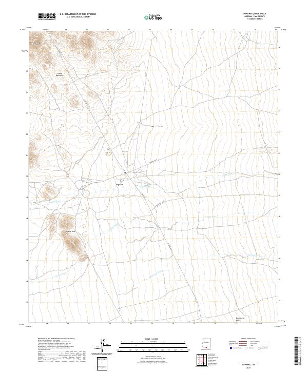 USGS US Topo 7.5-minute map for Topawa AZ 2021 Sale