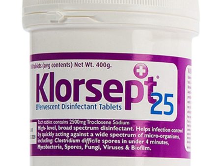 Klorsept 25 Effervescent Disinfectant Tablets 100 Tabs For Cheap